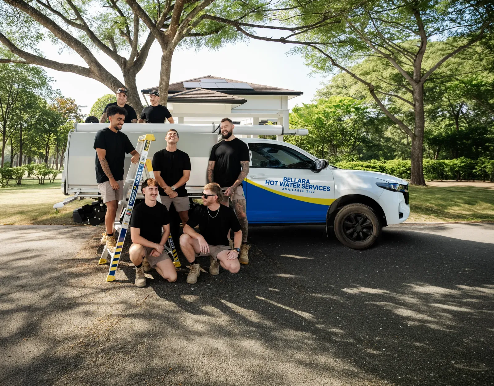 Bellara Hot Water Services team and ute